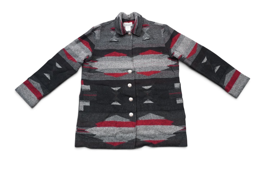 Vintage Northern Isles Jacket Size L Southwestern Aztec Wool Blend Button Up
